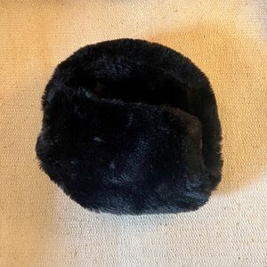 Black Faux Fur Clutch with pocket